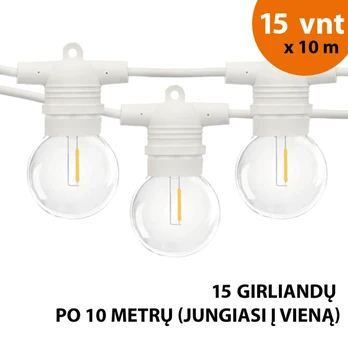 Girlianda 150 m Glow balta