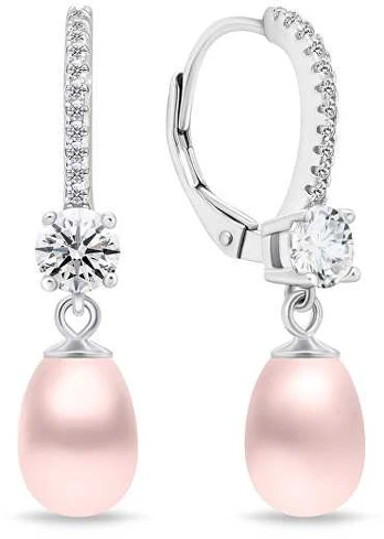 Brilio Silver Elegant sidabrinis earrings with pink pearls EA634WP