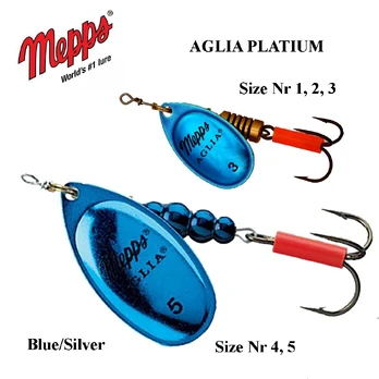 Blizgė Mepps Aglia PLATIUM Blue Silver 9 g
