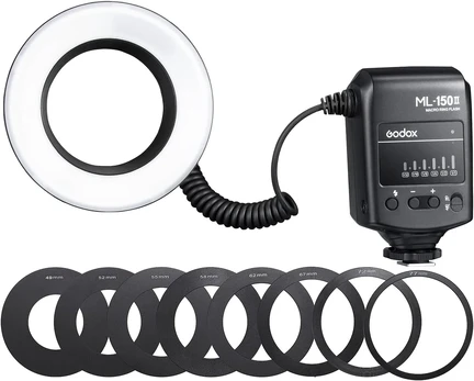 Objektyvas Godox Ml-150ii Makro Žiedinė Blykstė su Adapteriais