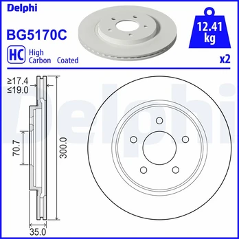 Stabdžių diskas DELPHI BG5170C