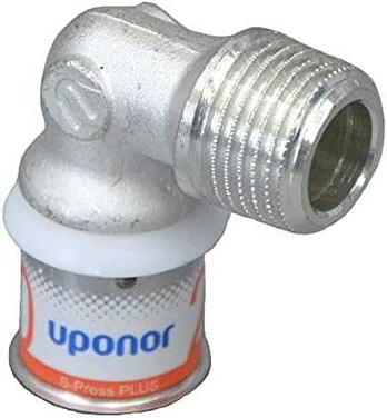 Uponor S-Press PLUS alkūnė su išoriniu sriegiu. 16-R1/2MT