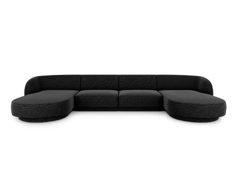 U formos sofa, Miley, 5 vietų, 330x156x70, antracito spalvos