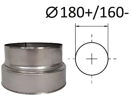 Adapteris. D 180+/160- mm.