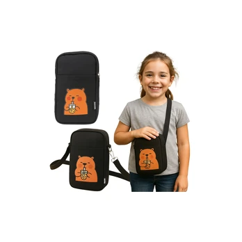 Lean Capybara Shoulder Bag Adjustable Strap Juodas 20 x 14.5 cm