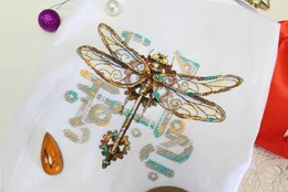 Water-soluble canvas cross stitch kit "Dragonfly" SV-809 kaina