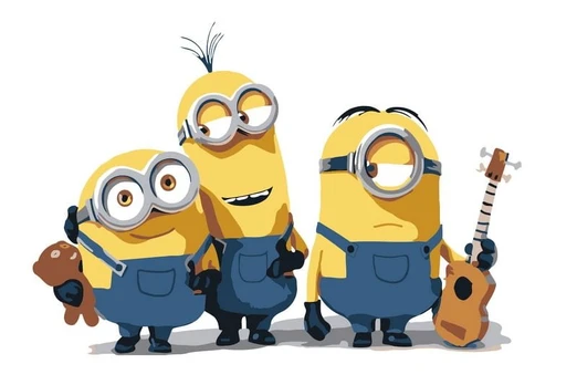 Tapyba Pagal Skaičius: „Trys linksmi minionai“ 20x30 cm