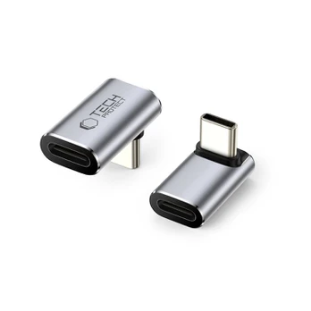 Pilkas kampinis adapteris Type-C "Tech-Protect Ultraboost AA02 Angle"