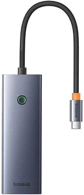 Hub 7in1 Baseus UltraJoy, USB-C – HDMI, VGA, 4xUSB 3.0, PD (pilka)