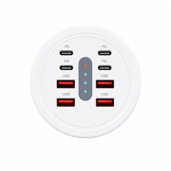 USB-C šakotuvas 66 W, 8 prievadai, 4 USB-C PD, 4 USB-A, 1 vnt.