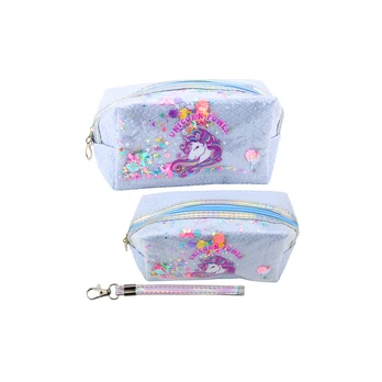 Lean School Pieštukas Case With Headband Unicorn Confetti Mėlyna 20cm