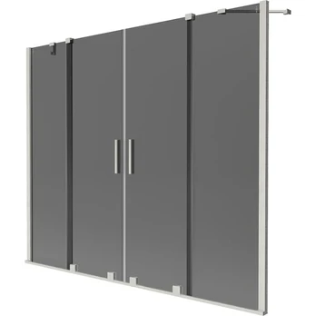 Vonios sienelė Mexen Velar Duo, 180 x 150 cm, Brushed nickel/Graphite