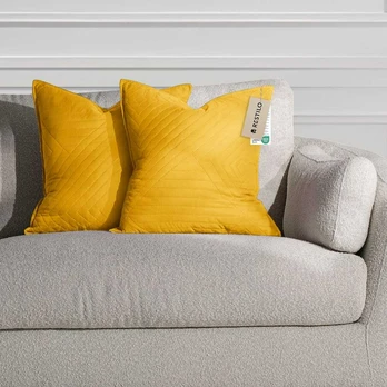 RESTILO decorative pillowcase SOFTA color mustard pressed style glamor type of material - textiles microfiber 50x70