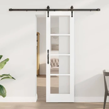 Slankios Durys Balta 61 x 198.5 cm Medis ir metalas