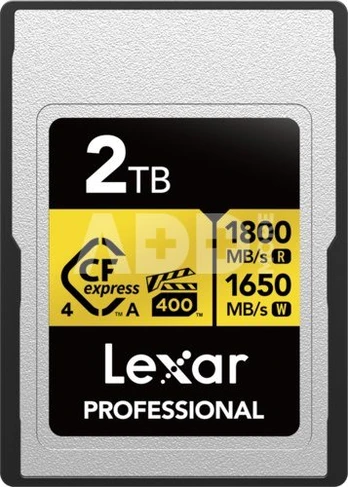 Lexar CFexpress 4.0 Pro Gold, VPG400/IP68, R1800/W1650/SW1400 (Type A) 2TB