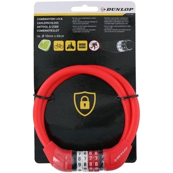 Dviračio spyna su kodu Dunlop, 1 x 65 cm, raudona