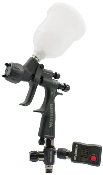 Mini dažymo pistoletas HTE 1.2 mm su manometru WALCOM GENESI CARBONIO