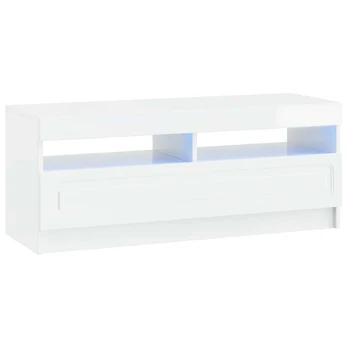 LED televizoriaus spintelė Itin blizgi balta Apdirbta mediena