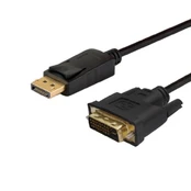 Adapteris Savio DisplayPort - DVI-D Displayport, DVI, 1.8 m, juoda kaina