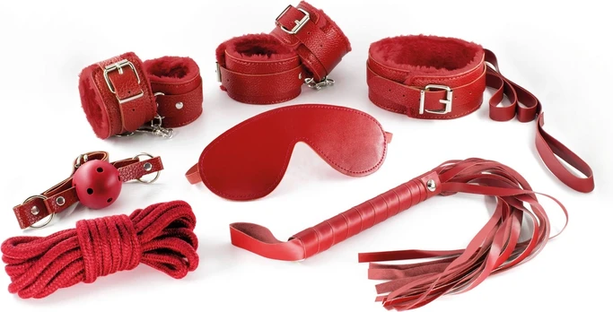 „CRUSHIOUS DUNGEONS & MAIDENS“ BDSM RINKINYS, RAUDONAS
