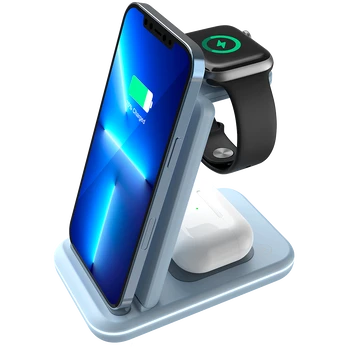 Wireless charger Canyon WS-304 3in1, Blue