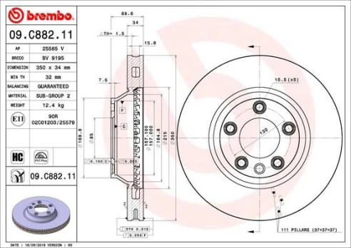 BREMBO 09.C882.11 Brake Disc