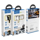 HOCO Automobilinis pakrovėjas 2 x USB QC3.0 + laidas Micro Z31 juodas kaina