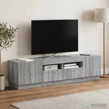 5 dalių LED televizoriaus stovas Pilka Sonoma Apdirbta mediena