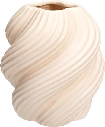 Keraminė vaza DESIGN, kreminės sp., 15 x 16 cm