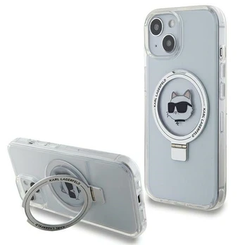 Karl Lagerfeld Ring Stand Choupette Head MagSafe Back Case for Apple iPhone 15 Plus
