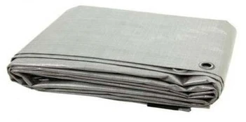 Sustiprintas tentas, sidabro, 5 m x 4 m