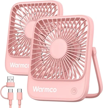 USB stalinis ventiliatorius Warmco, rožinis, 2 vnt
