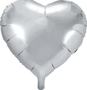 PartyDeco FOILINIS BALIONAS sidabrinė ŠIRDYS 45 cm