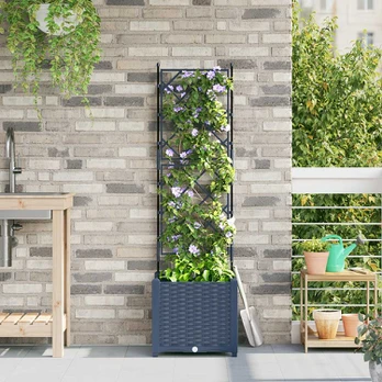 Sodo Vazonas su Trellis Pilkas 40x40x143 cm