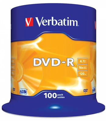 Įrašomas kompaktinis diskas Verbatim, 4.7 GB, 100vnt.