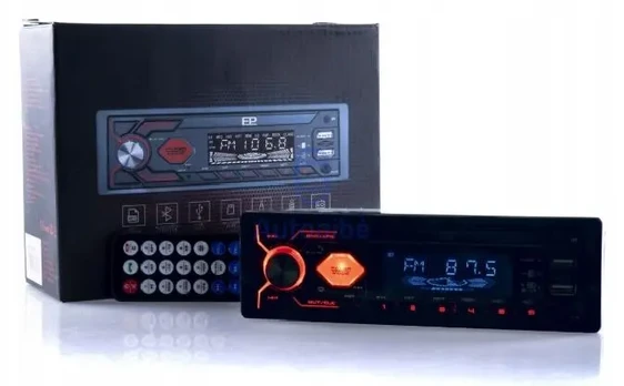 EPCR05R 1 DIN automobilio radijas su USB MICRO SD BT - raudonas