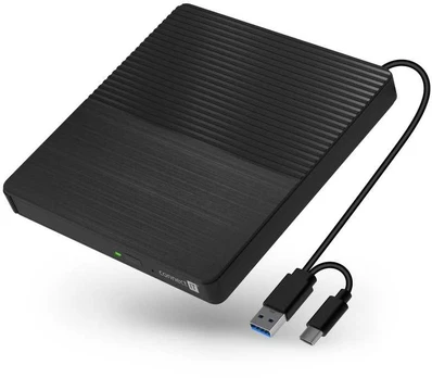 CONNECT IT 3in1 SlimDrive External CD/DVD Drive USB-C/A
