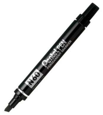 Permanentais marķieris Pentel N60, melns, 3.9-5.7mm, slīps