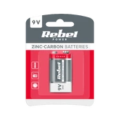 Cinko anglies baterijos REBEL 6F22 BLISTER kaina