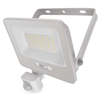 LED prožektorius GLARO 30W 3000lm IP54 NW su PIR baltas