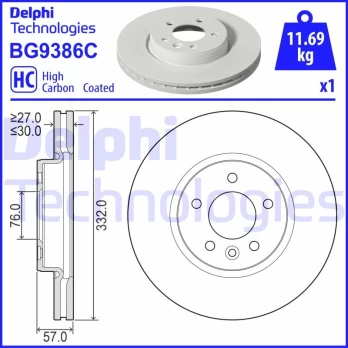 Stabdžių diskas DELPHI BG9386C