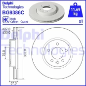 Stabdžių diskas DELPHI BG9386C kaina