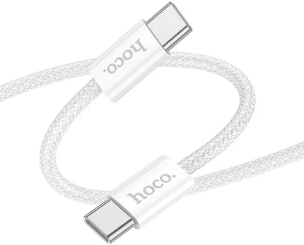 HOCO cable Type C to Type C 60W X104 2m baltas