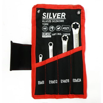 Torx žiediniai raktai 4vnt E6 - E24