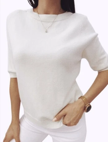 Megztinis moterims, Made in Italy, baltas, M/L