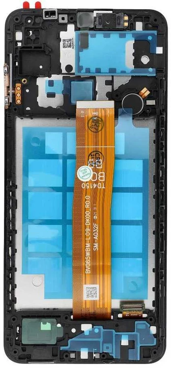LCD ekranas SAMSUNG A12 A127 OEM rėmeliui su komponentais