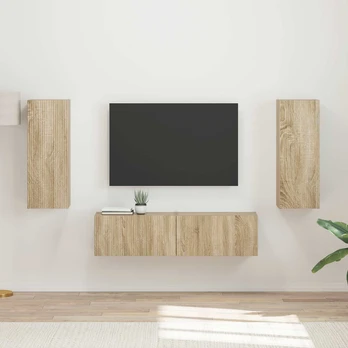TV staliukas TV spintelių komplektas 2 pcs Sonoma ąžuolas Apdirbta mediena