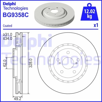 Stabdžių diskas DELPHI BG9358C