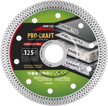 Deimantinis pjovimo diskas „ProCraft DM125” Ceramic PRO