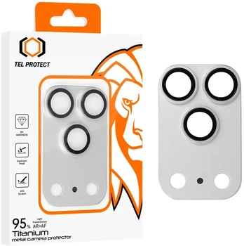 Tel Protect 95% AR+AF Full Metal Camera Protector apsauga kamerai, skirta iPhone 18 Pro Max, sidabrinė (blokas)
